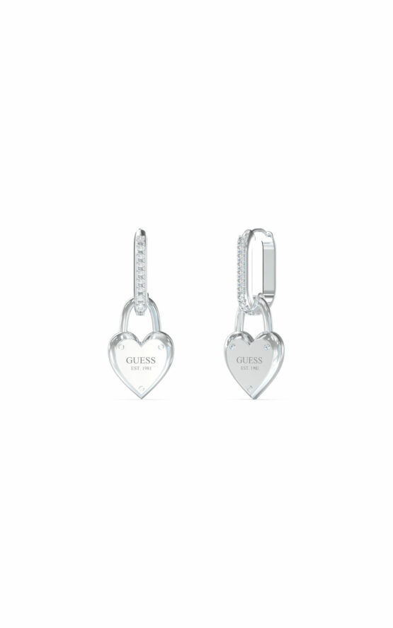 GUESS STEEL ALL YOU NEED IS LOVE JUBE04213JWRHT-U Ασημένια Σκουλαρίκια Με Καρδιά