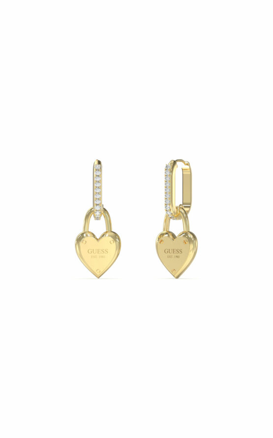 GUESS STEEL ALL YOU NEED IS LOVE JUBE04213JWYGT-U Χρυσά Σκουλαρίκια Με Καρδιά