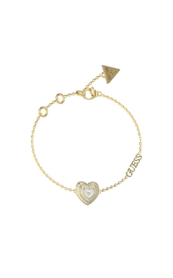 GUESS STEEL AMAMI JUBB04027JWYGWHL Χρυσό Βραχιόλι Με Καρδία