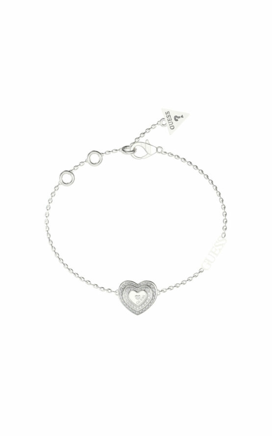 GUESS STEEL AMAMI JUBB04031JWRHL Ασημένιο Βραχιόλι Με Καρδιά