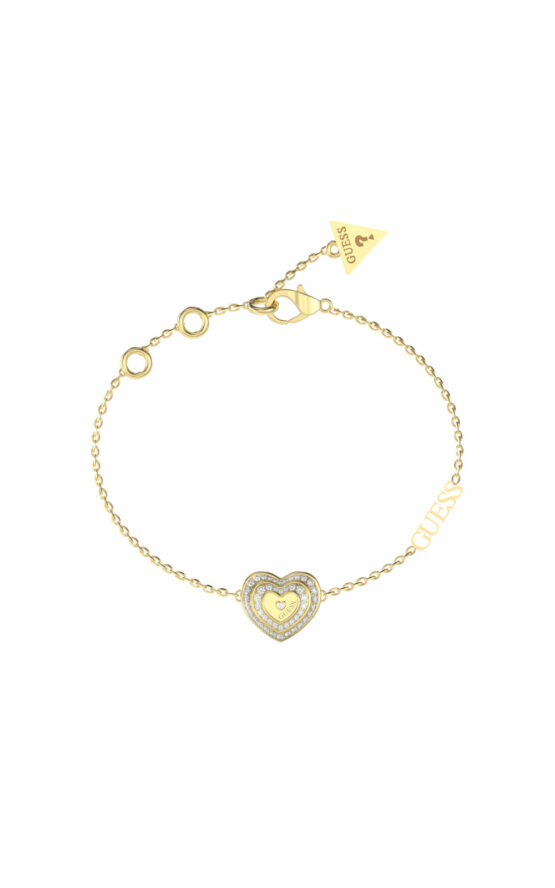 GUESS STEEL AMAMI JUBB04031JWYGL Xρυσό Βραχιόλι με Καρδιά