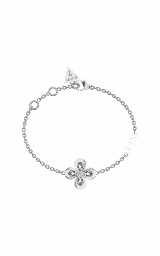 GUESS STEEL AMAZING BLOSSOM JUBB03058JWRHL Ασημένιο Βραχιόλι Με Λουλούδι με Πέτρες