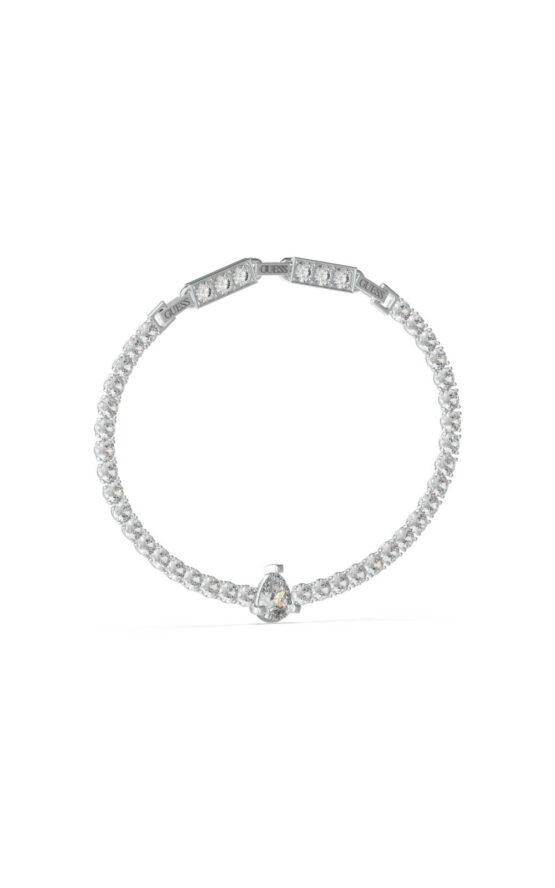 GUESS STEEL ARM PARTY JUBB04221JWRHT-U Ασημένιο Βραχιόλι Με Πέτρες