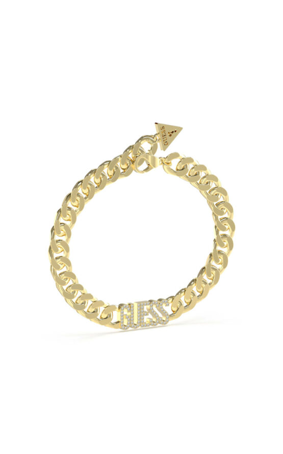 GUESS STEEL ARM PARTY JUBB04222JWYGL Χρυσό Βραχιόλι Με Λογότυπο