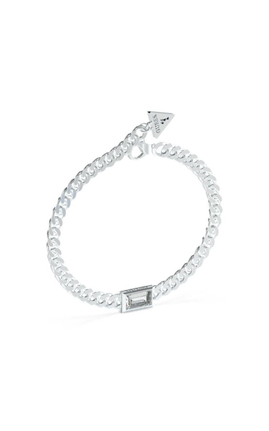 GUESS STEEL ARM PARTY JUBB04223JWRHL Ασημένιο Βραχιόλι Με Πέτρα