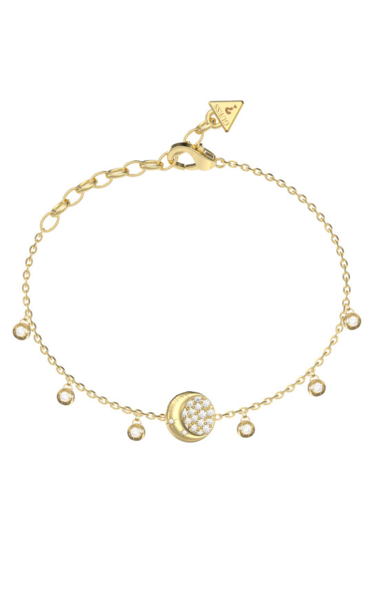 GUESS STEEL AURORA JUBB06239JWYGL Βραχιόλι Χρυσό Με Κρεμαστά Με Σχέδιο Με Πέτρες