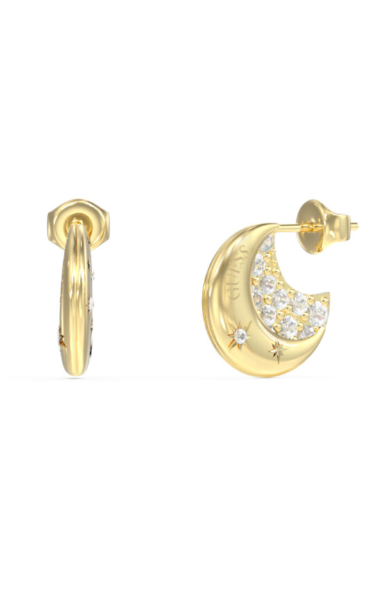 GUESS STEEL AURORA JUBE06229JWYGT/U Κρίκοι Χρυσοί Με Πέτρες