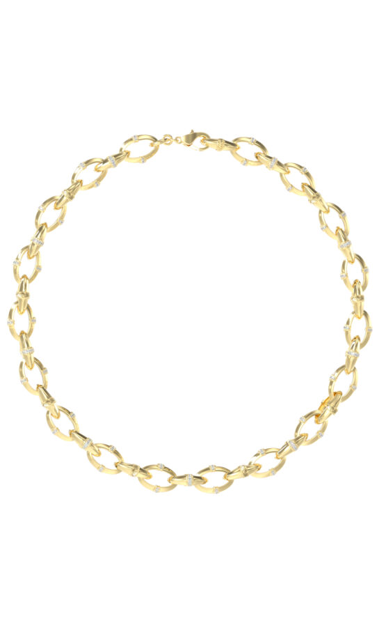 GUESS STEEL BAMBOO JUBN05162JWYGT/U Κολιέ Χρυσή Αλυσίδα