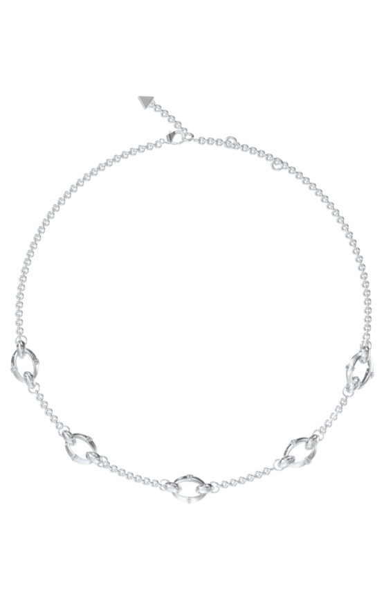 GUESS STEEL BAMBOO JUBN05167JWRHT/U Κολιέ Ασημένια Αλυσίδα