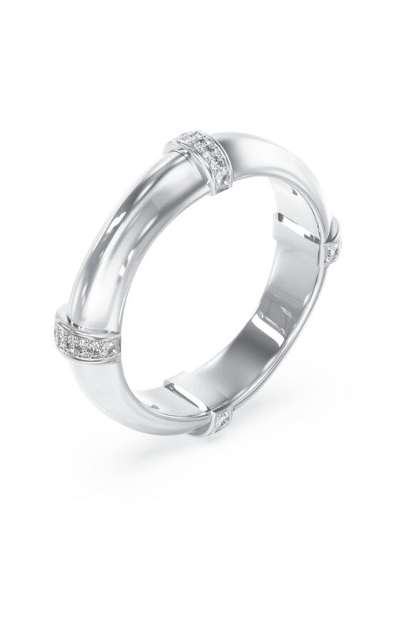 GUESS STEEL BAMBOO JUBR05165JWRH52 Δαχτυλίδι Ασημένιο Με Πέτρες