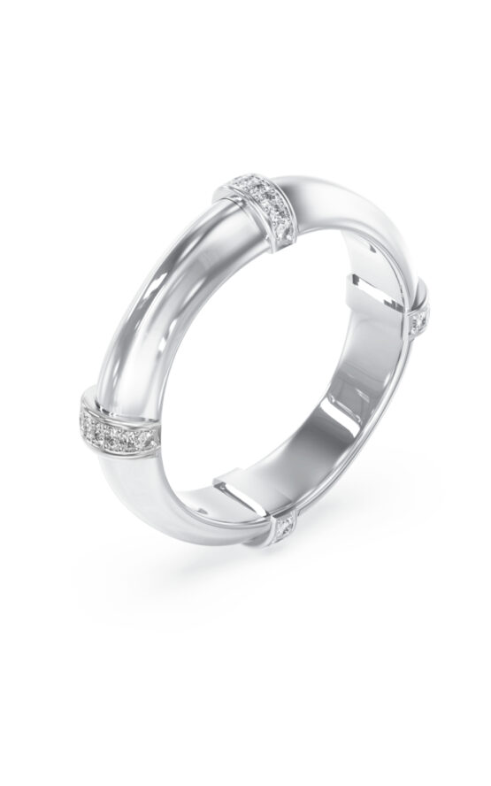 GUESS STEEL BAMBOO JUBR05165JWRH58 Δαχτυλίδι Ασημένιο Με Πέτρες