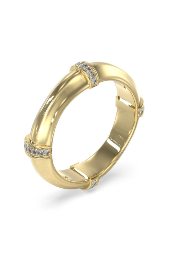 GUESS STEEL BAMBOO JUBR05165JWYG52 Δαχτυλίδι Χρυσό Με Πέτρες