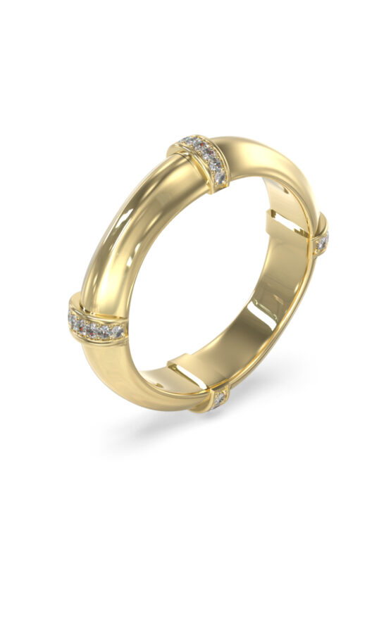 GUESS STEEL BAMBOO JUBR05165JWYG56 Δαχτυλίδι Χρυσό Με Πέτρες