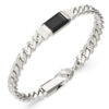 GUESS STEEL BARRIO JUMB06067JWSTBKS Βραχιόλι Ασημένιο Με Μαύρη Ταυτότητα