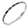 GUESS STEEL BARRIO JUMB06080JWSTBKS Βραχιόλι Ασημένιο Με Μαύρες Πέτρες
