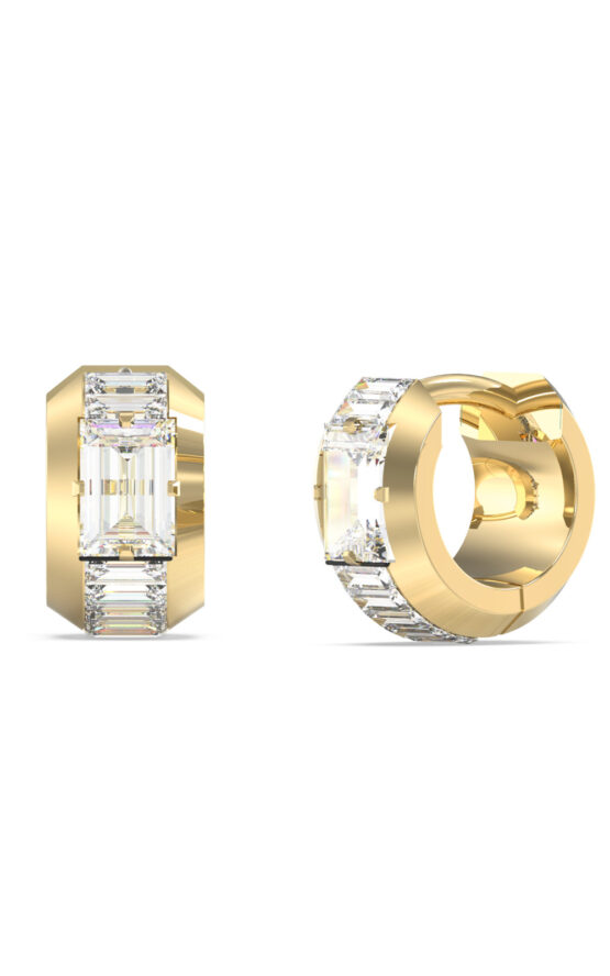 GUESS STEEL BARRIO JUME06074JWYGT/U Κρίκοι Χρυσοί Με Άσπρες Πέτρες