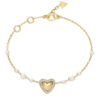 GUESS STEEL BELOVED JUBB06009JWYGL Βραχιόλι Χρυσό Με Καρδιά Με Πέρλες