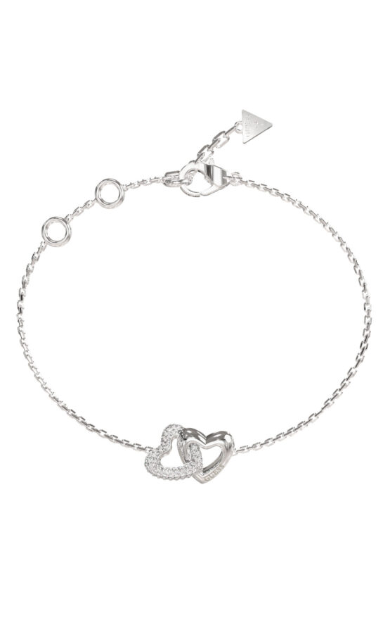 GUESS STEEL BELOVED JUBB06014JWRHL Βραχιόλι Ασημένιο Με Καρδιές