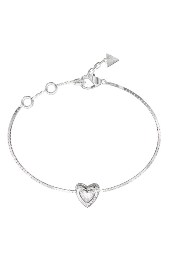 GUESS STEEL BELOVED JUBB06017JWRHL Βραχιόλι Ασημένιο Με Καρδιά