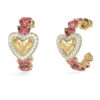 GUESS STEEL BELOVED JUBE06004JWYGPKT/U Σκουλαρίκια Χρυσά Με Καρδιές Με Πέτρες