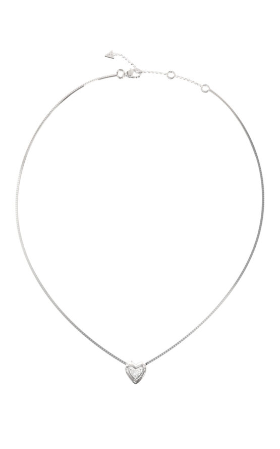 GUESS STEEL BELOVED JUBN06016JWRHT/U Κολιέ Ασημένιο Με Καρδιά