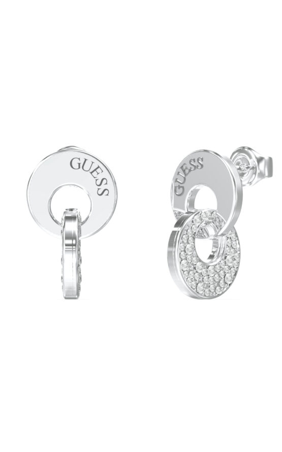 GUESS STEEL BLOOMING SUMMER JUBE05221JWRHT/U Σκουλαρίκια Ασημένια Με Πέτρες Και Λογότυπο