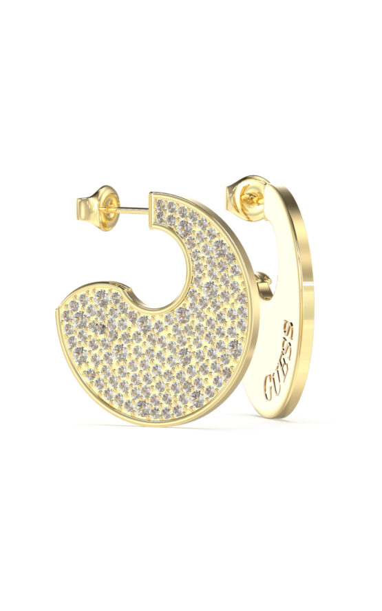 GUESS STEEL BLOOMING SUMMER JUBE05229JWYGT/U Σκουλαρίκια Χρυσά Με Πέτρες Και Λογότυπο