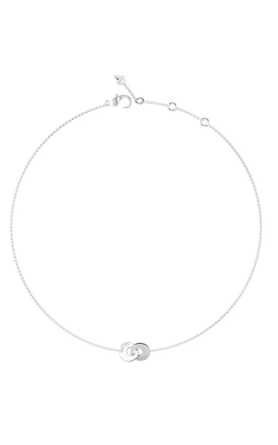 GUESS STEEL BLOOMING SUMMER JUBN05219JWRHT/U Κολιέ Ασημένιο Με Σχέδιο Με Πέτρες