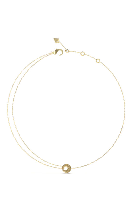 GUESS STEEL BLOOMING SUMMER JUBN05226JWYGTZT/U Κολιέ Χρυσό Με Σχέδιο Με Πορτοκαλί Πέτρες