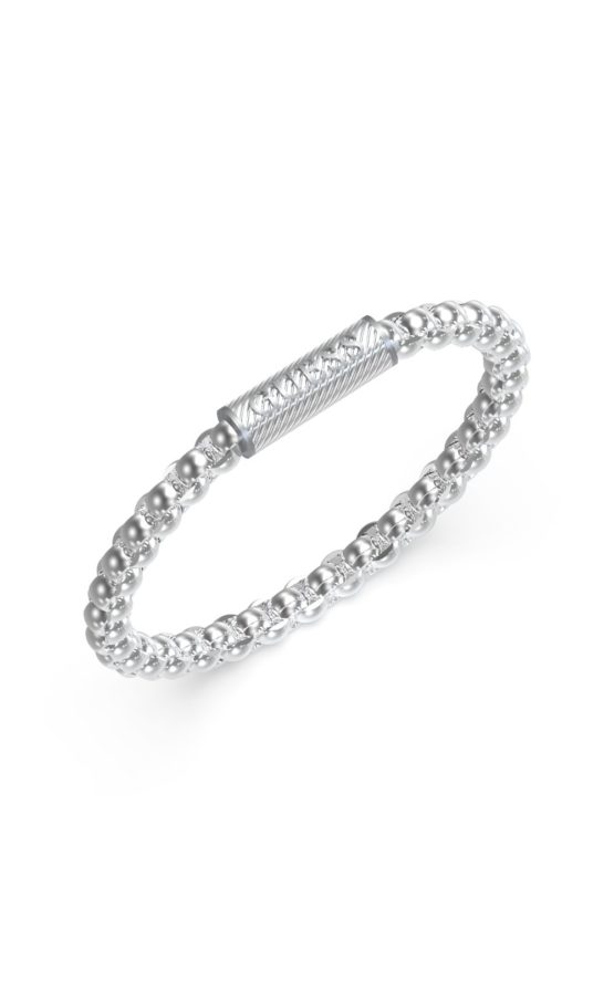 GUESS STEEL BOND STREET JUMB03032JWSTL Ασημένιο Βραχιόλι Με Λογότυπο