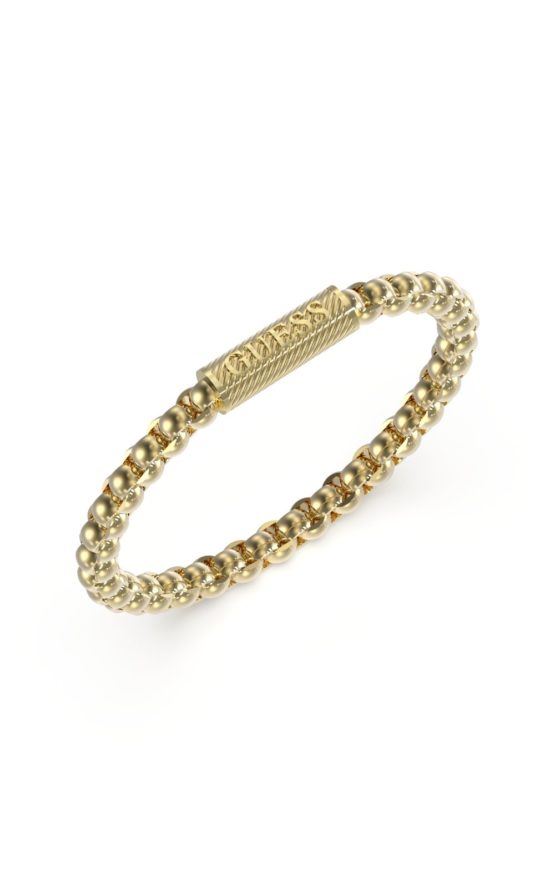 GUESS STEEL BOND STREET JUMB03032JWYGL Χρυσό Βραχιόλι Με Λογότυπο