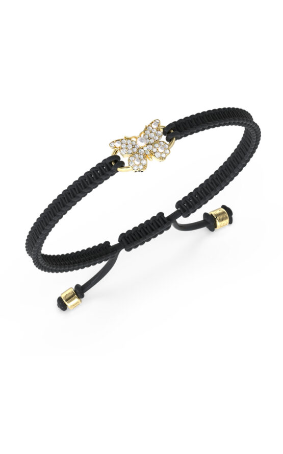 GUESS STEEL BORBOLETA JUBB06133JWYGBKT/U Βραχιόλι Μαύρο Με Χρυσή Πεταλούδα