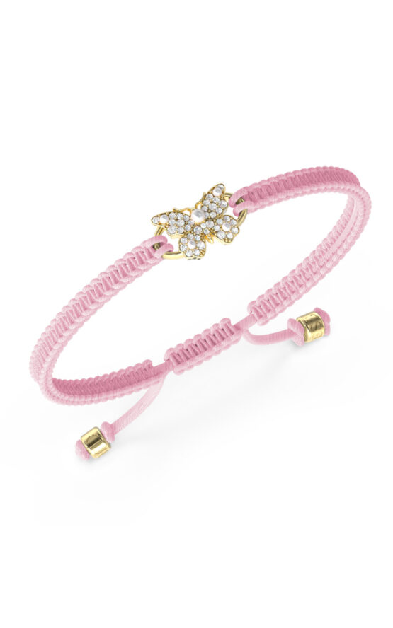 GUESS STEEL BORBOLETA JUBB06133JWYGFCT/U Βραχιόλι Ροζ Με Χρυσή Πεταλούδα