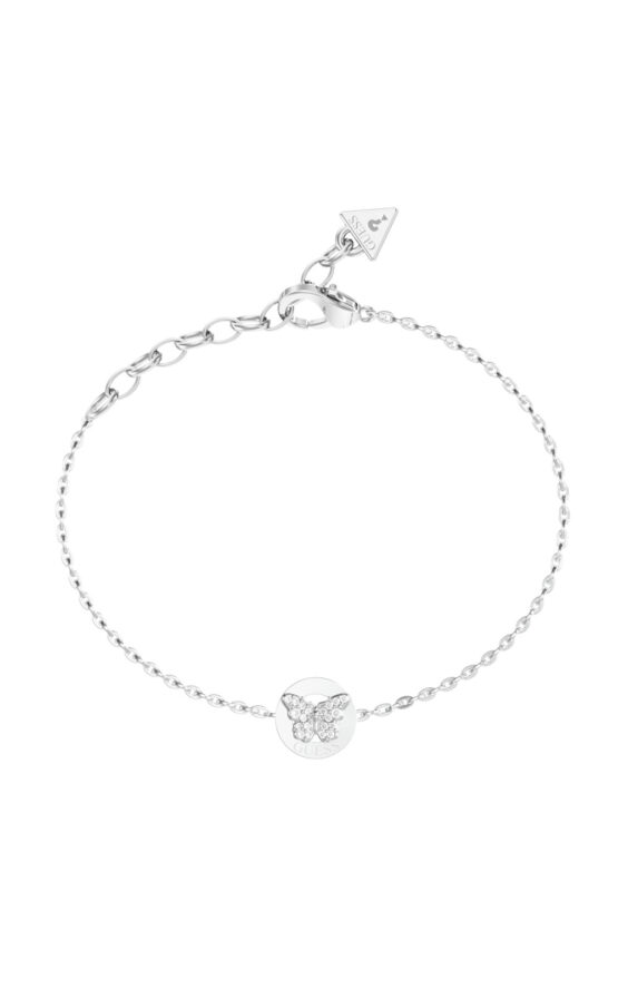 GUESS STEEL BORBOLETA JUBB06135JWRHL Βραχιόλι Ασημένιο Με Πεταλούδα