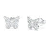 GUESS STEEL BORBOLETA JUBE06127JWRHT/U Σκουλαρίκια Ασημένιες Πεταλούδες Με Πέτρες