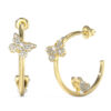 GUESS STEEL BORBOLETA JUBE06131JWYGT/U Κρίκοι Χρυσοί Με Πεταλούδες Με Πέτρες