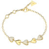 GUESS STEEL BY YOUR SIDE JUBB06071JWYGL Βραχιόλι Χρυσό Με Καρδιές