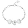 GUESS STEEL BY YOUR SIDE JUBB06079JWRHL Βραχιόλι Ασημένιο Με Τρεις Καρδιές Με Πέτρες
