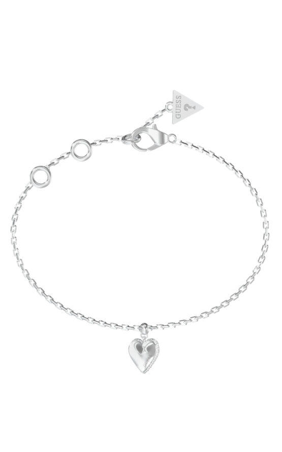 GUESS STEEL BY YOUR SIDE JUBB06082JWRHL Βραχιόλι Ασημένιο Με Καρδιά