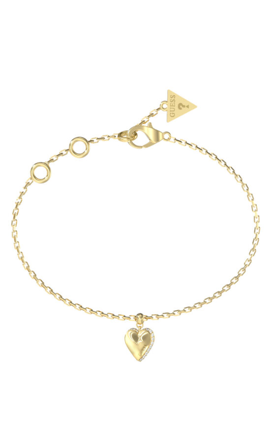 GUESS STEEL BY YOUR SIDE JUBB06082JWYGL Βραχιόλι Χρυσό Με Καρδιά