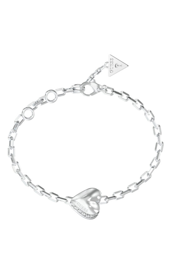 GUESS STEEL BY YOUR SIDE JUBB06088JWRHL Βραχιόλι Ασημένιο Με Καρδιά