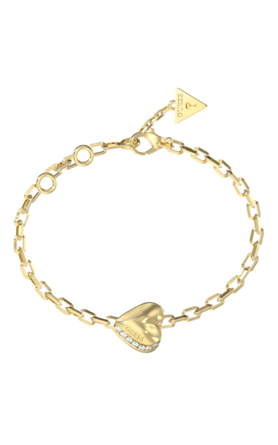 GUESS STEEL BY YOUR SIDE JUBB06088JWYGL Βραχιόλι Χρυσό Με Καρδιά