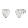 GUESS STEEL BY YOUR SIDE JUBE06080JWRHT/U Σκουλαρίκια Ασημένιες Καρδιές Με Πέτρες