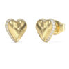 GUESS STEEL BY YOUR SIDE JUBE06092JWYGT/U Σκουλαρίκια Χρυσές Καρδιές Με Λογότυπο