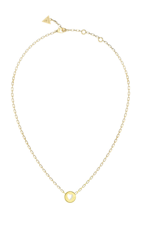 GUESS STEEL BY YOUR SIDE JUBN06083JWYGT/U Κολιέ Χρυσό Με Καρδιά