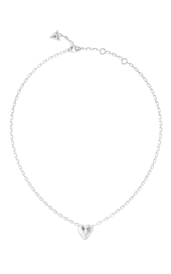 GUESS STEEL BY YOUR SIDE JUBN06087JWRHT/U Κολιέ Ασημένιο Με Καρδιά