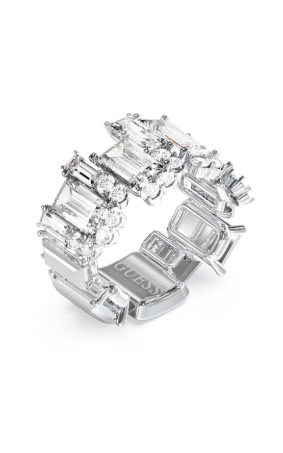 GUESS STEEL CHANDELIER JUBR05359JWRH52 Δαχτυλίδι Ασημένιο Με Πέτρες