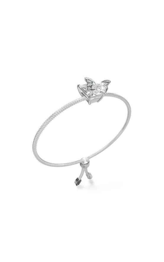 GUESS STEEL CHRYSALIS JUBB04098JWRHTU Ασημένιο Βραχιόλι Χειροπέδα Με Πεταλούδα