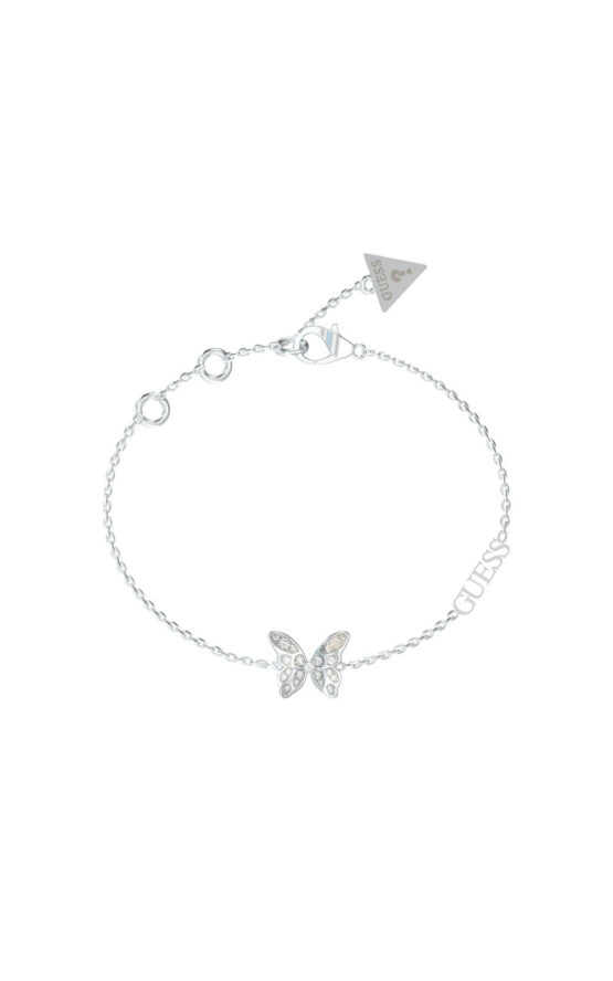 GUESS STEEL CHRYSALIS JUBB04110JWRHL Ασημένιο Βραχιόλι Με Πεταλούδα