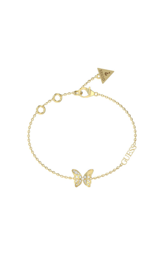 GUESS STEEL CHRYSALIS JUBB04110JWYGL Χρυσό Βραχιόλι Με Πεταλούδα
